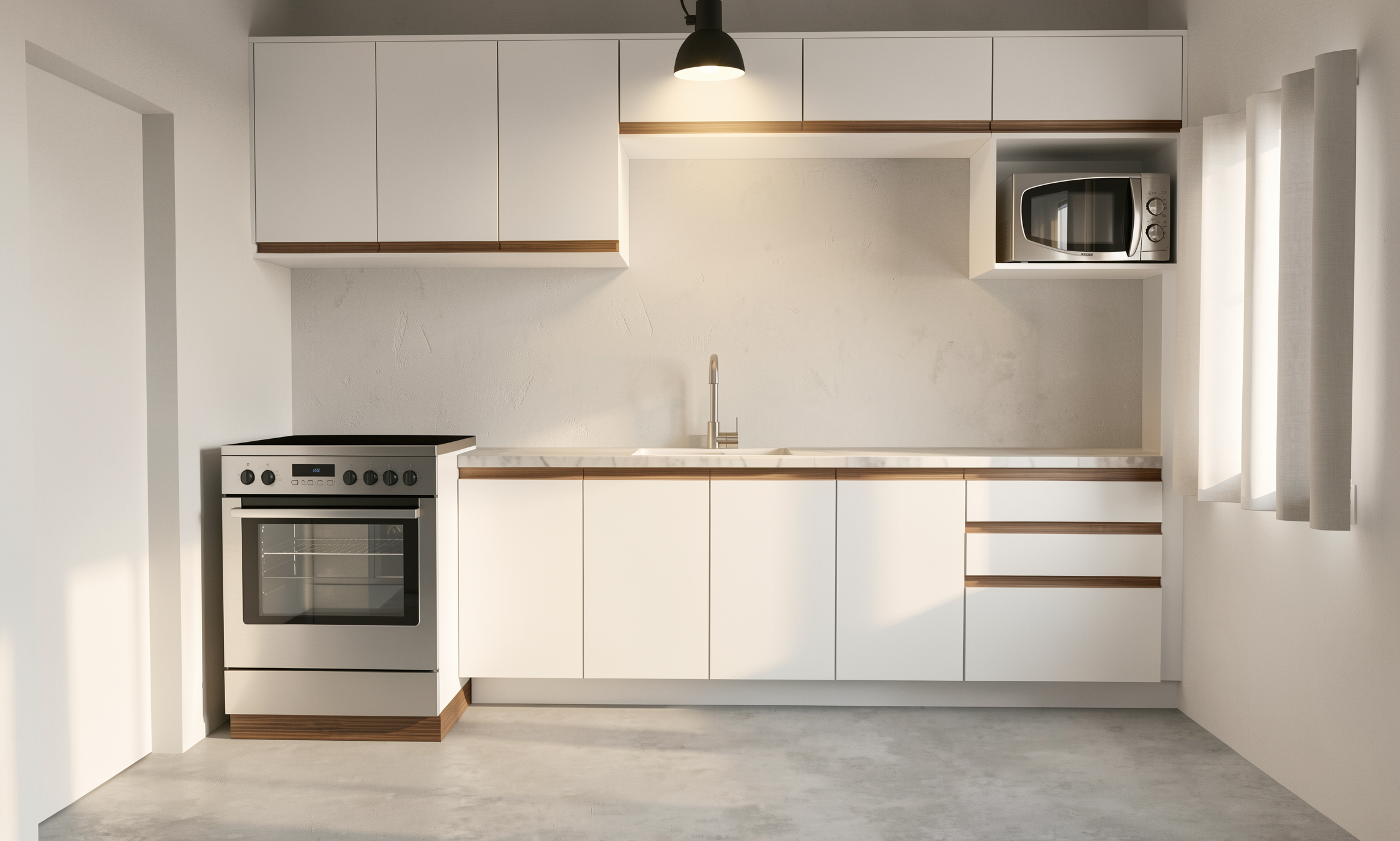 Branco - Puxador bronze - render